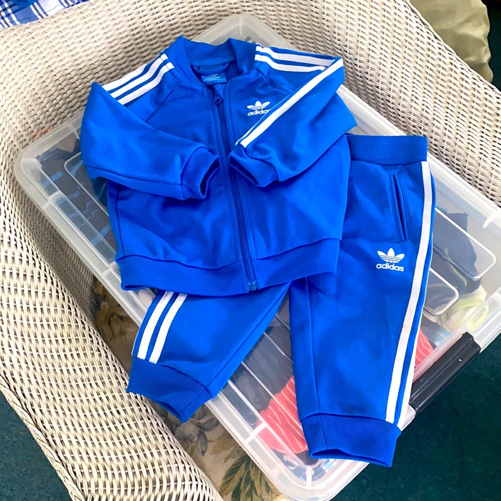 Adidas jacket and track suit bottom set